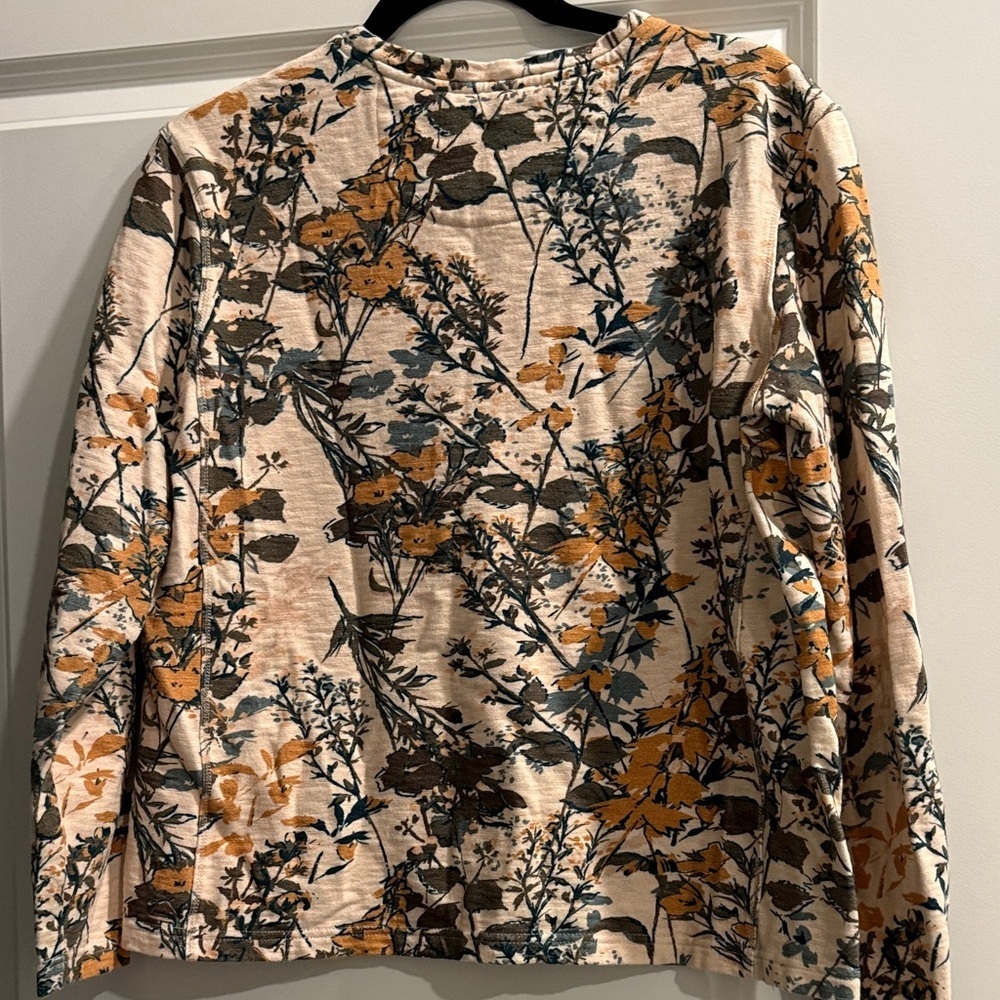 ORVIS Floral Long Sleeve Crewneck Top sweatshirt - sz m - Picture 5 of 5